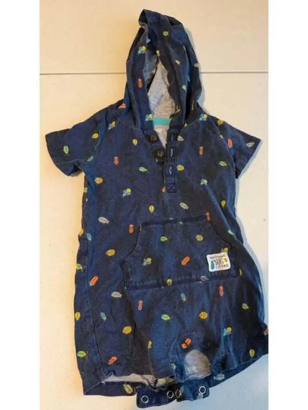Carter's 9M Bug Print Hooded Romper
